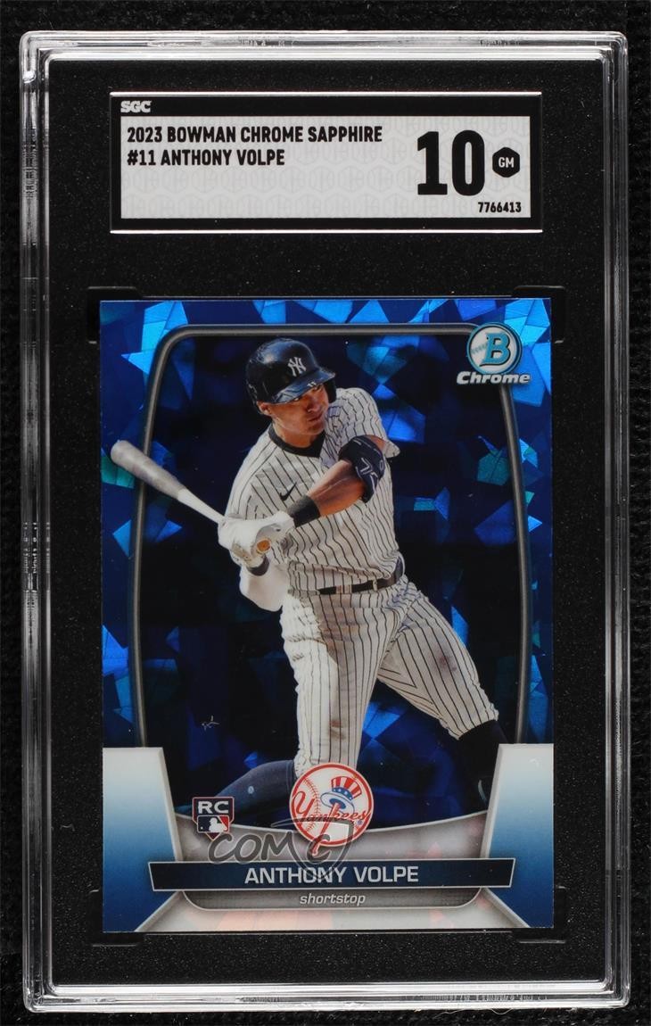 2023 Bowman Chrome Sapphire Edition Anthony Volpe #11 SGC 10 GEM 02ti