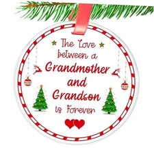 Grandma Christmas Ornament Gift- The Love Between a Grandmother and Grandson