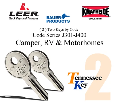 ILCO / BAUER AFTERMARKET Knapheide, Leer, Bauer Key / (2) Two Keys / RV & Camper / Series J301-J400