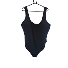 topshop curve womens swimsuit black scoop back crinkle size 26 free postage