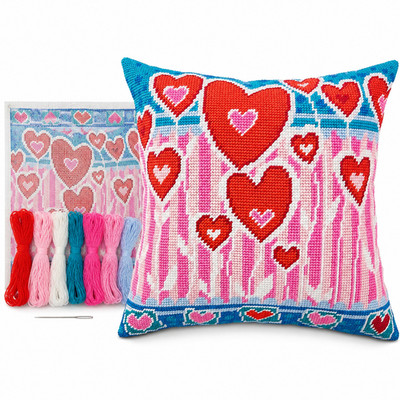 Pillow half Cross Stitch Kit DIY Sampler needlepoint cushion kit hand embroider