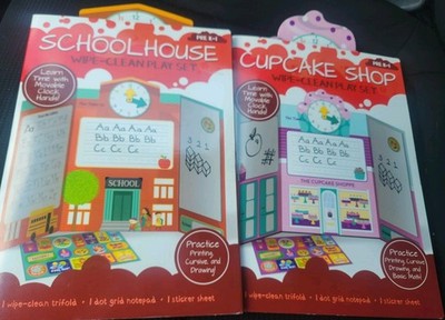 School House & Cupcake Shop Wipe-Clean Play Set Pre K-1st Writing Practice Set 2