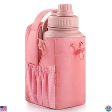 Magnetic Gym Sling Bag - Pink, Holds 24-40 oz Bottles, 6 lbs Force, Waterproof