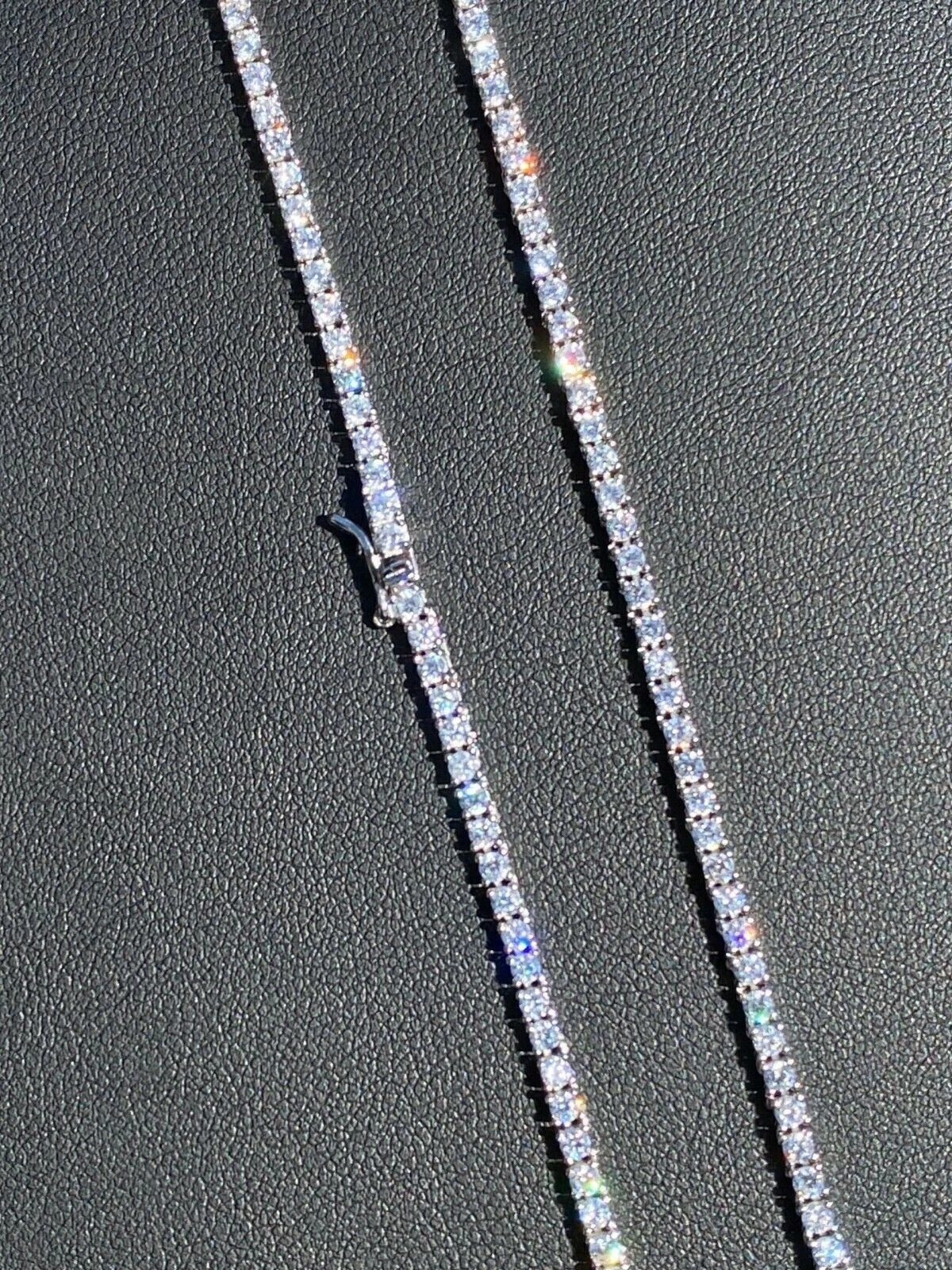 2mm Micro Tennis Chain 20inch CZ Necklace Hip Hop Iced SOLID 925 Sterling Silver