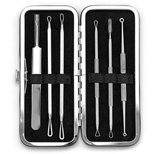 6 Piece Set Blackhead Remover and Acne Extractor Kit Specifically Treats Face