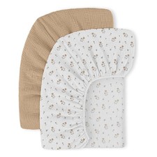 Muslin Crib Sheets Fitted 52x28x8 Inch 2 Pack Cotton Baby Boys Girls CPC