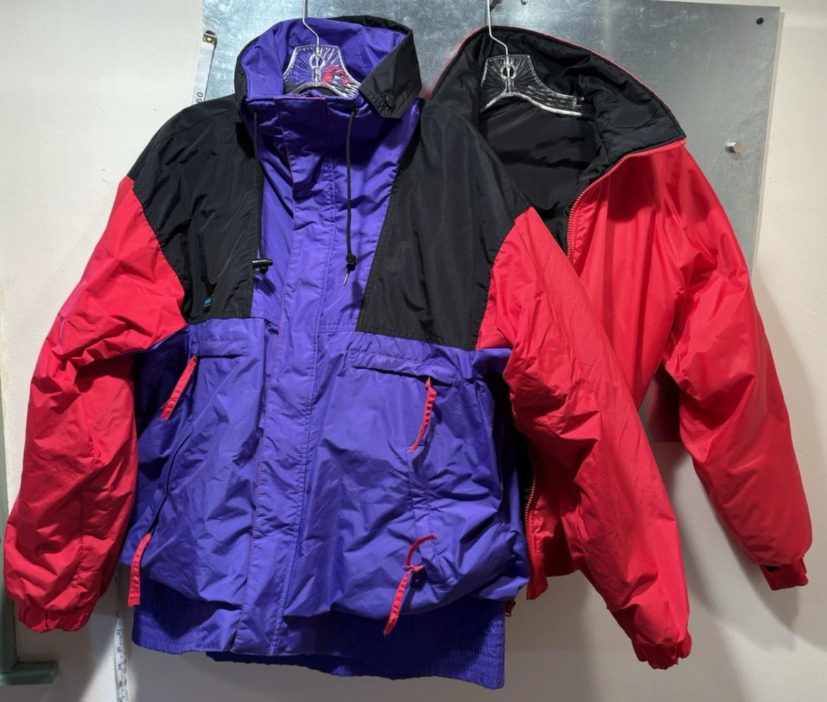 Columbia Parka 4 in 1 Vamoose Radial Sleeve Reversible Puffer, Hood Jacket RARE