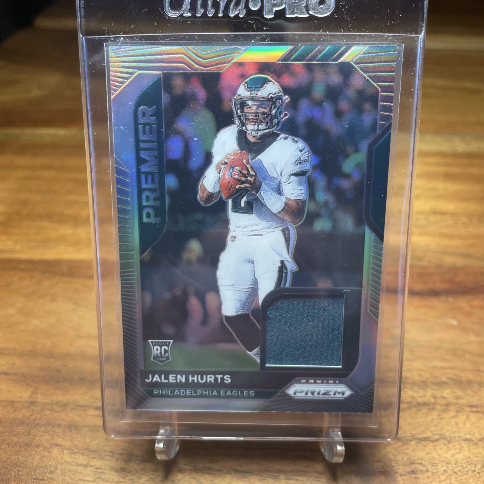 2020 Panini Prizm Jalen Hurts ROOKIE CARD #12 PREMIER JERSEY PATCH PRIZM (RC)
