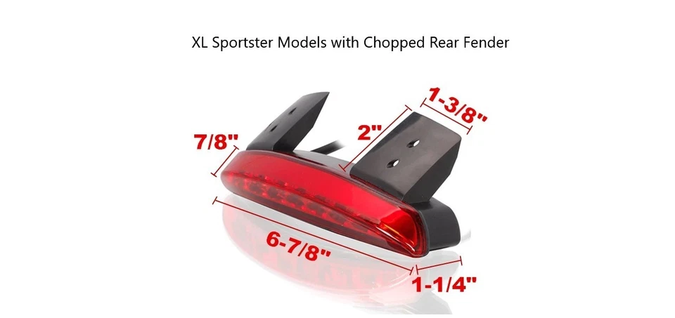 Rear Brake Tail Light For Harley Davidson XL  Sportster Chopped Fender Models - Image 2 of 4