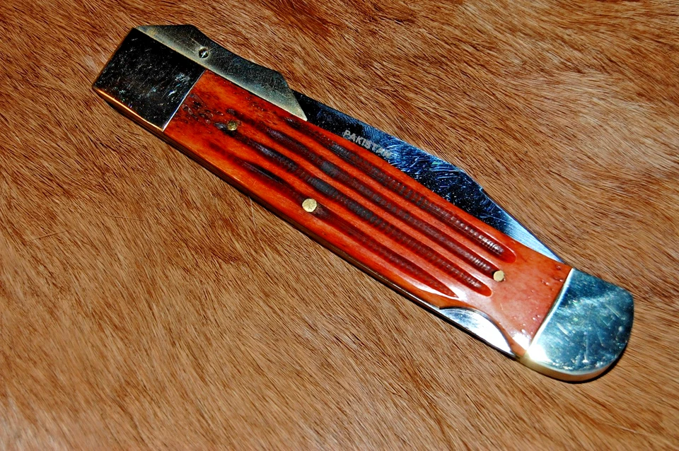 Frost Swing Guard Leopard Folding Lock Back Knife - Jigged Bone Handles - NEW - Image 4 of 4