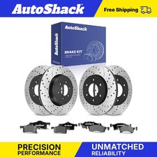 Front Rear Drilled Slotted Brake Rotors Ceramic Pads for Lincoln Navigator