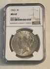 1923 Silver $1 Peace Dollar - NGC MS 62