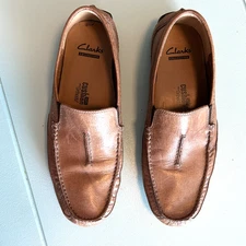 Clarks Collection Driving Shoes Brown Mocs Mens Size 8 1/2 Ortholite Soft 16326