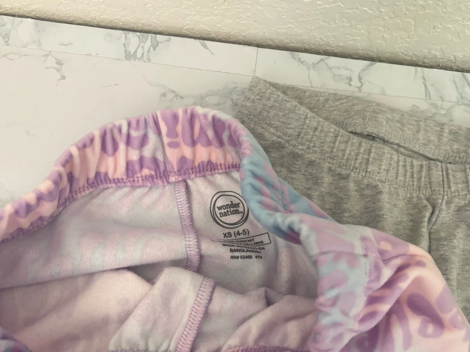 Lote de 5 Leggings Pantalones Cortos Wonder Nation Cat & Jack Niñas Talla XS 4-5 Pull On Foto 4 de 4