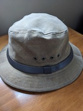 Vintage Filson Bush Hat Tin Cloth Tan Waxed Canvas Brimmed Made In USA Sz M EUC