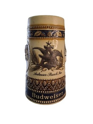 Vintage 1987 Budweiser Beer Stein Mug Anheuser Busch Breweriana Ceramic Barware