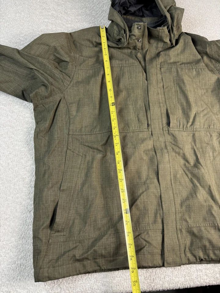 Chaqueta REI Para Hombres 2XL XXL Verde Con Capucha Parka Forrada Bolsillos con Cremallera Solapa Tormenta Exterior Foto 4 de 4