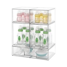 Baby Bottle Organizer Stackable, Acrylic Storage Drawers 5 pack wit... Fast Ship