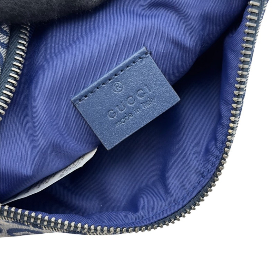 GUCCI Children Star Logo Waist Pouch Blue Canvas Used Women Bag thumbnail 7
