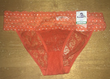 New Wacoal b.tempt'd 978282 Lace Kiss Hipster Panties L Orange NWT