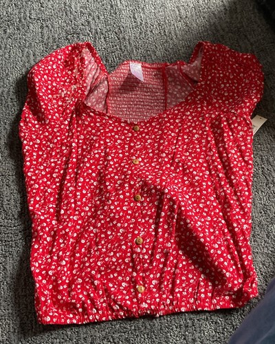 Blusa margherita rossa senza confini taglia X L 15-17 - Foto 3 di 4