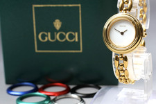 [Near MINT w/Box] Vintage GUCCI Change Bezel 11/12.2 6 Colors Qz Women's Watch