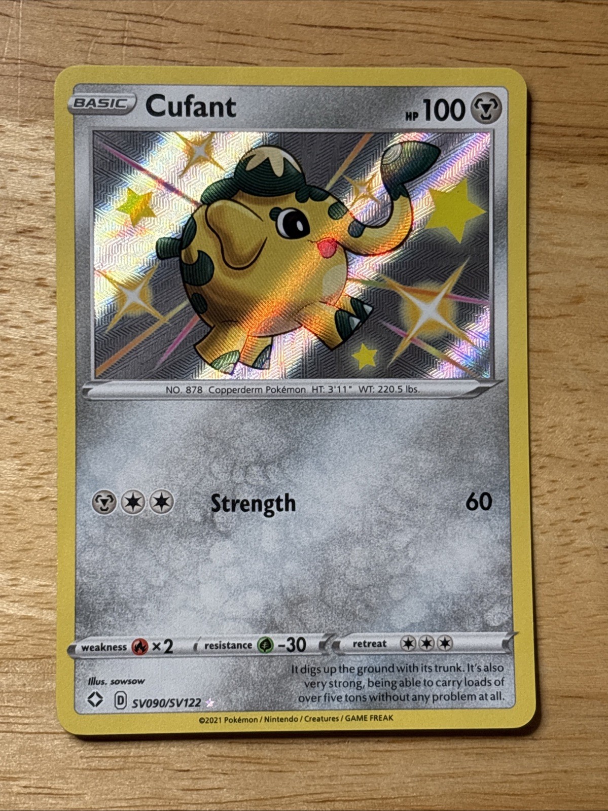 Cufant - SV090/SV122 - Baby Shiny - Shining Fates - Pokemon Card - NM/M