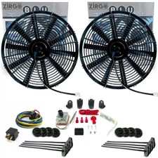 Zirgo Super Cool Pac 2 16 Performance Fans w/ Adjustable Temp Sensor, Relay Kit