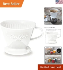 Heavy-Duty Ceramic Coffee Dripper in White - Perfect for Pour Over Brewing