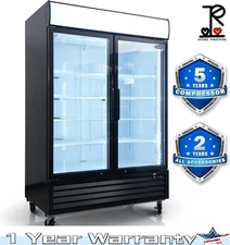 54" Glass Door Merchandiser Freezer 44.7Cu.ft Commercial Display Upright Freezer
