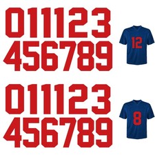 36Pcs Iron on Numbers 8 Inch Jersey Heat Transfer Numbers 0-9(Red)