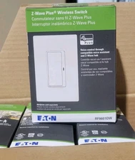 Lot of EATON RF9601DW Z-Wave Plus Wireless Switch, White. Lowest Price Guarantee