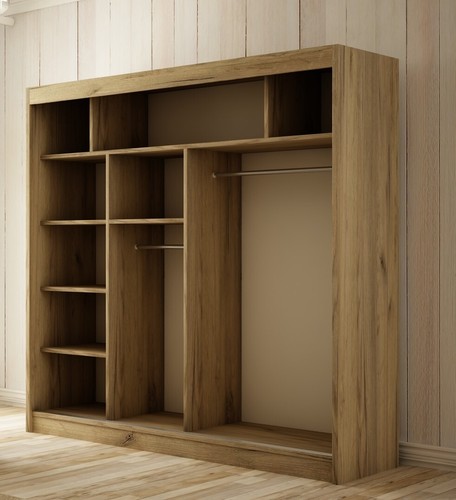 Kleiderschrank Cosmo inklusive 2 Schiebetüren Kleiderstange Garderobe Spiegel - Bild 108 von 137