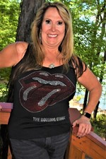 The Rolling Stones rhinestone  shirt or tank XS S M L XL XXL 1X 2X 3X 4X 5X