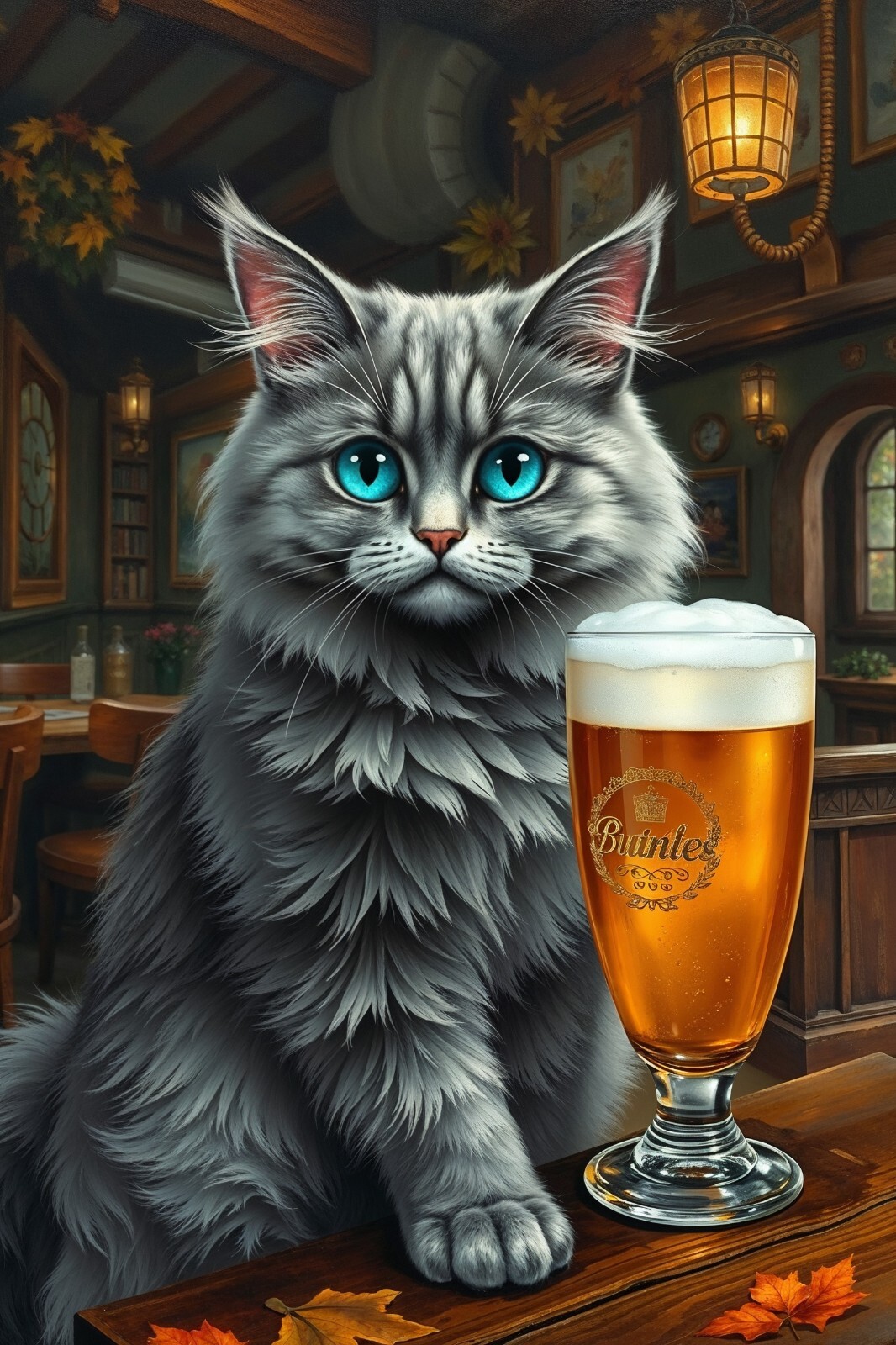 Cat Beer Pub Fantasy 4x6 Premium Photo Art Print