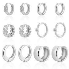 6 Pairs Small Gold Huggie Hoop Earrings for Women, 14K Gold Plated Cartilage ...