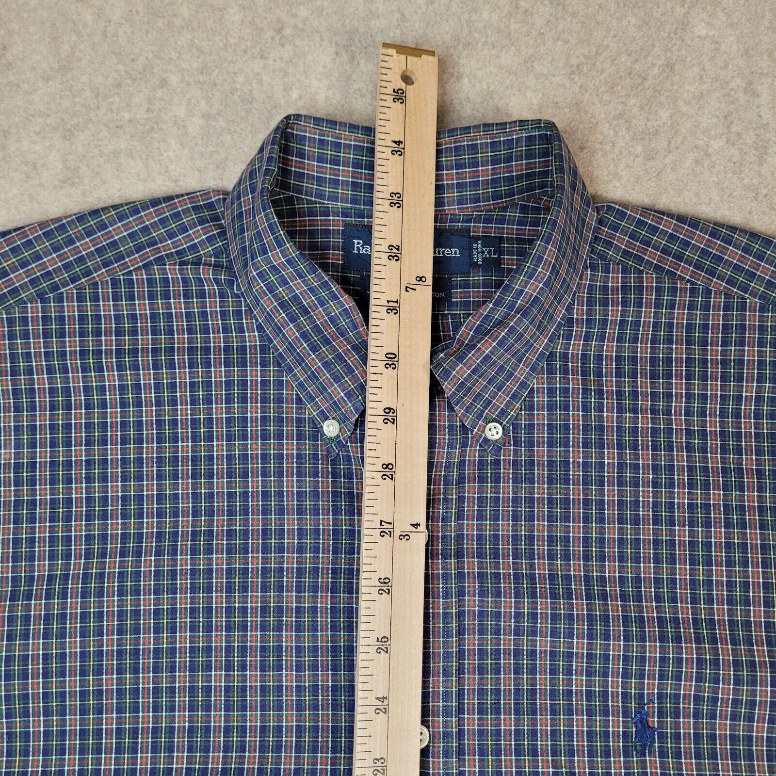 Ralph Lauren Blake Shirt Mens XL Two-Ply Green Pl… - image 6