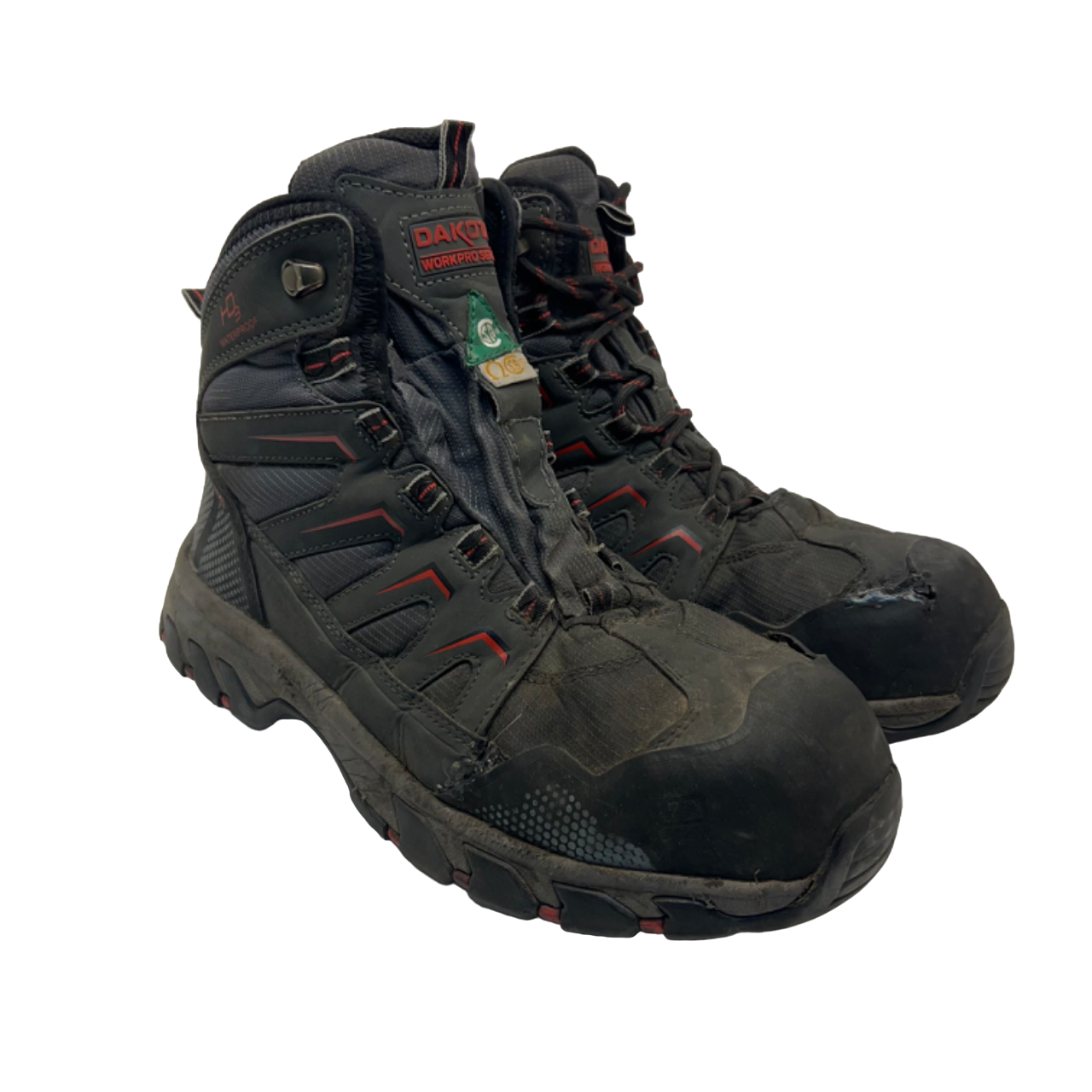 DAKOTA Men's MidCut 2127 STSP Waterproof Safety Hiking Boots Grey Size