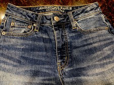 American Eagle Stretch Vintage Hi-Rise Straight Leg Blue Jeans Size 0 R