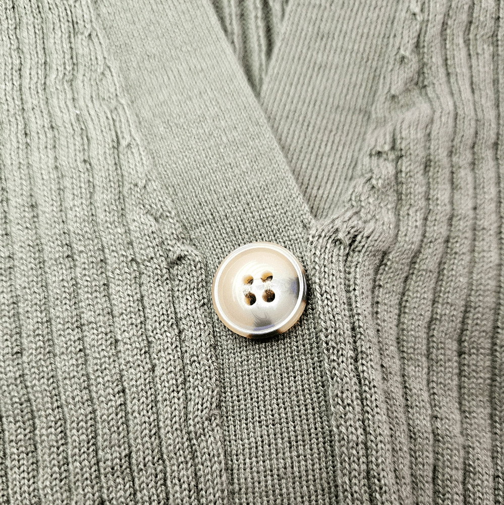 Magaschoni Olive Green Ribbed Sleeveless Knit But… - image 7