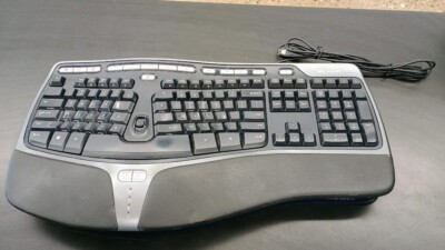 Microsoft Ergonomic Keyboard 4000 V1.0 KU-0462 X823051-001Black Wired USB Tested