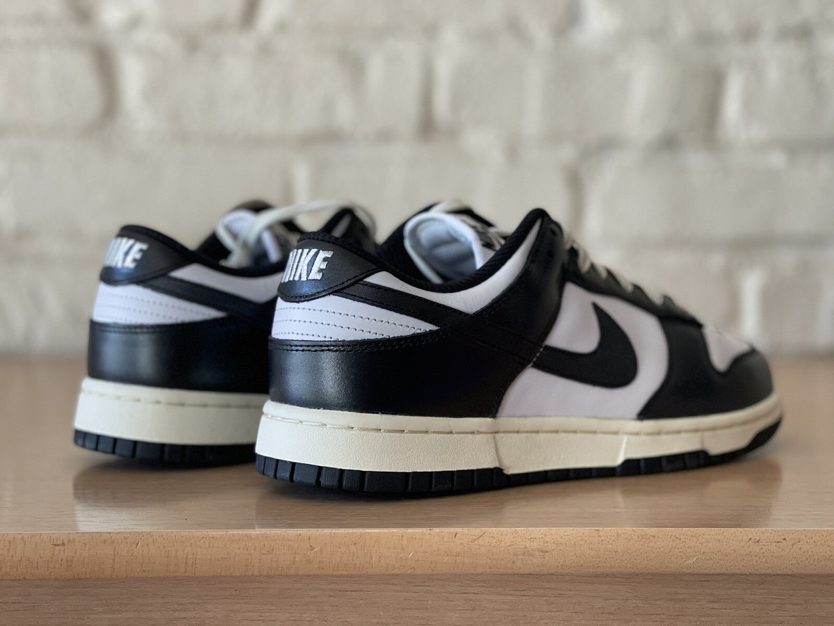 Nike Dunk Low Vintage Premium Panda Black White FQ8899-100 Women