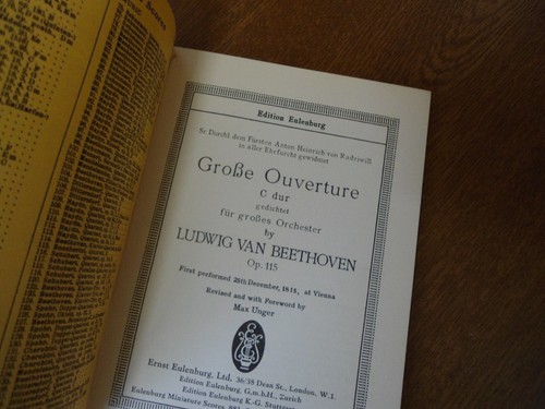 No.632 BEETHOVEN Overture Nameday Op.115 - Edition EULENBURG Orchestra Score - Picture 3 of 19