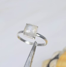 Rainbow Moonstone Gemstone Ring-925 Sterling Silver-Handmade Ring Gift For Her