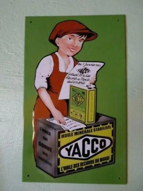 PB23 PLAQUES PUB tolée L'age d'or de l'Automobile : YACCO CADEAU 17*28 CM