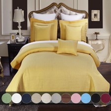 Luxury Checkered Quilted Coverlets Wrinkle Free 2-3 Pieces Coverlet Set