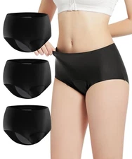 Incontinence Underwear Women's Washable Leak Proof Underwear 150m Black 3 pk 2XL