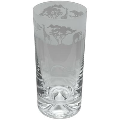 Animo Glas Safari graviert Longdrink Savanne verziert Becher Geschenkbox
