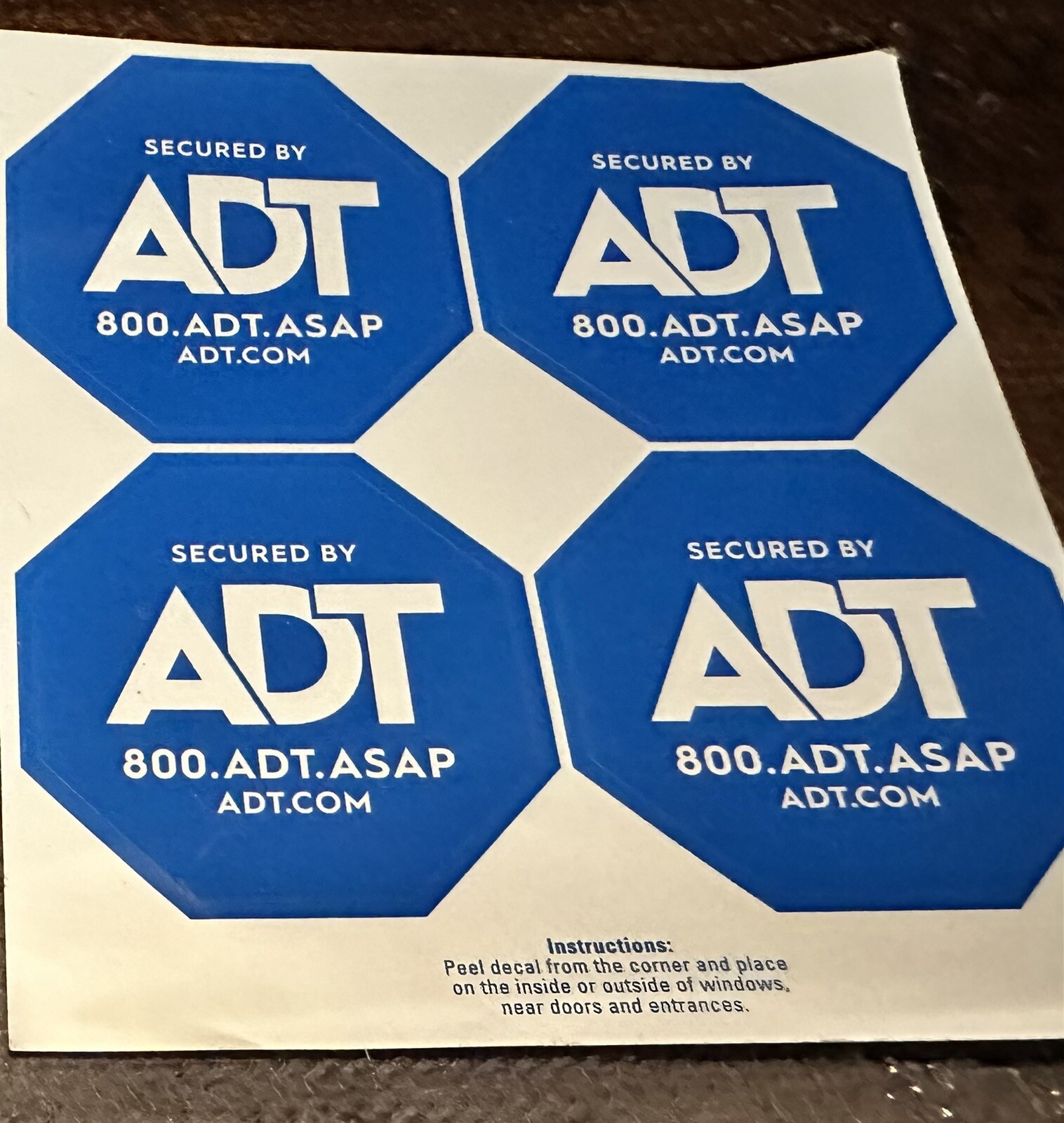 8 Home Security Stickers OEM Blue And White Octagon Shaped | eBay