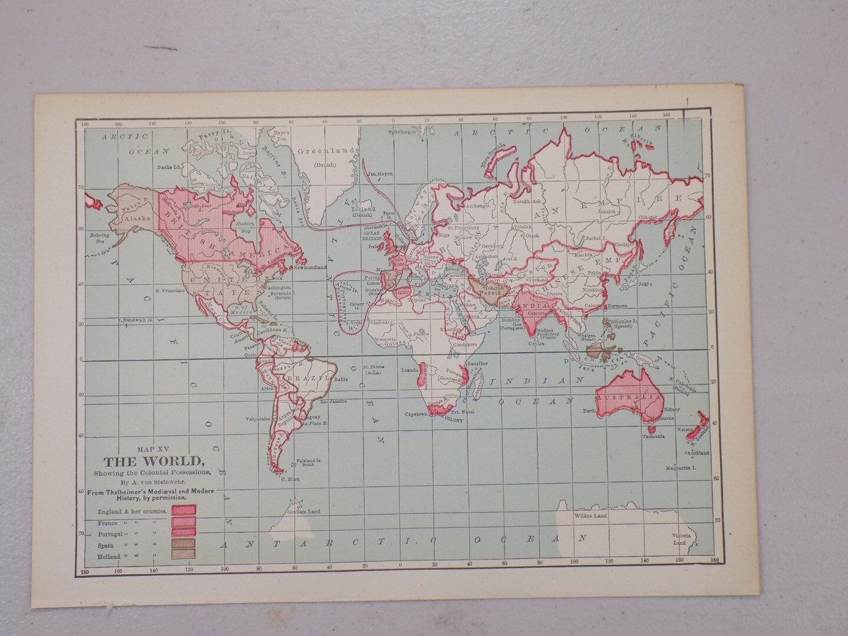 1901 Antique Map / THE WORLD | eBay